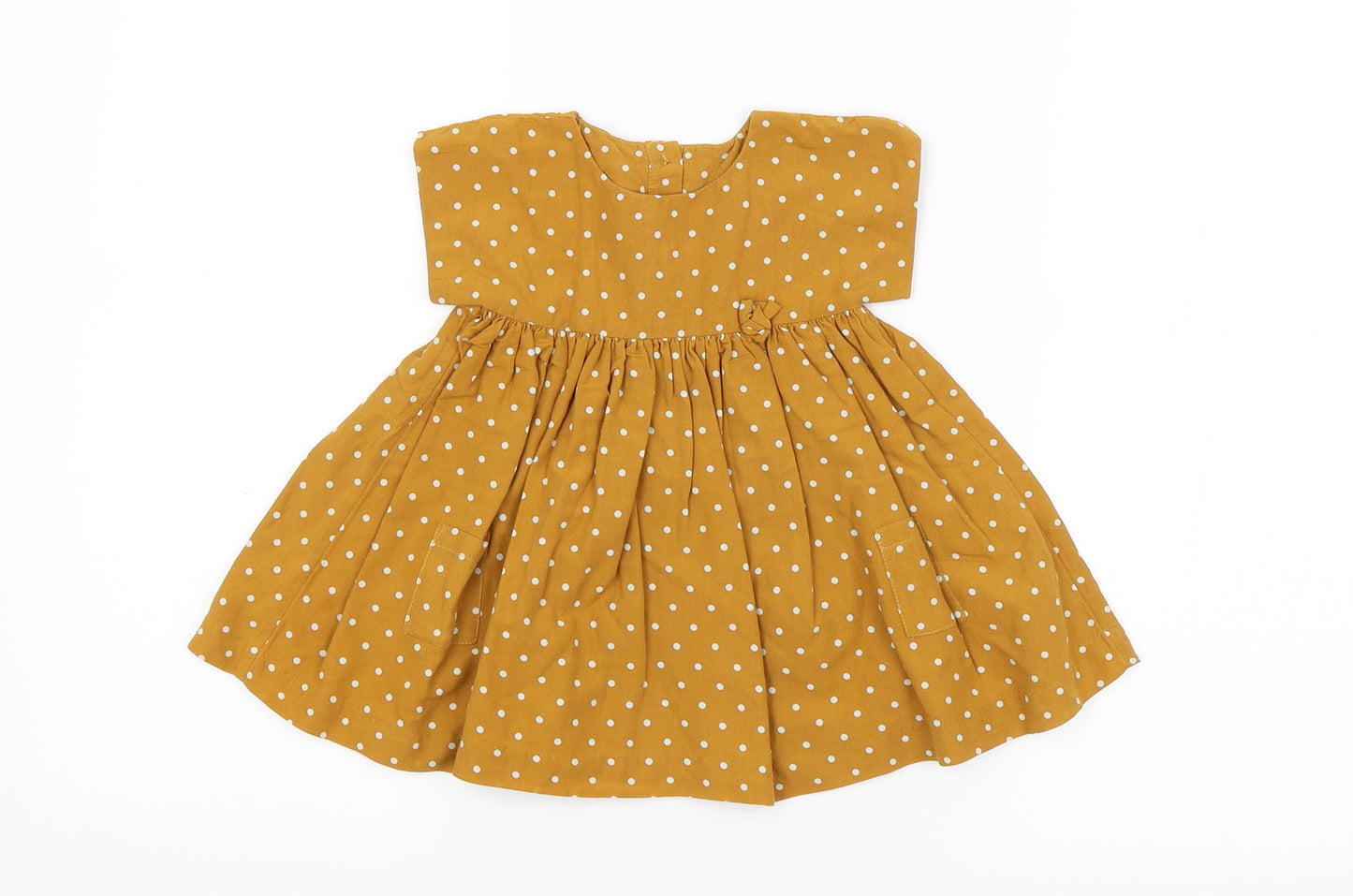 M&S Girls Brown Spotted  A-Line  Size 3-6 Months