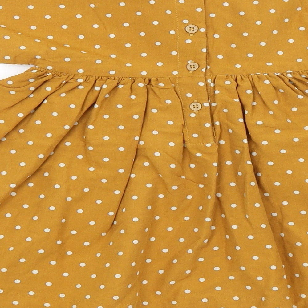 M&S Girls Brown Spotted  A-Line  Size 3-6 Months