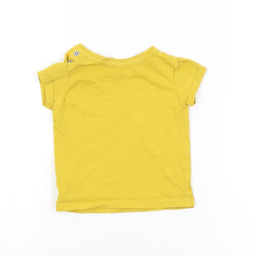 Primark Baby Yellow   Basic T-Shirt Size 3-6 Months  - HAPPY