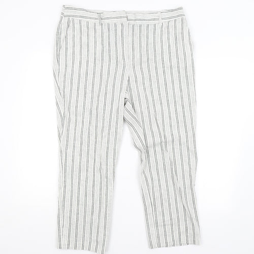 Carolina Belle Womens Grey Striped  Trousers  Size 18 L25 in