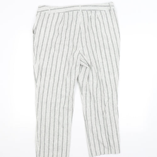 Carolina Belle Womens Grey Striped  Trousers  Size 18 L25 in