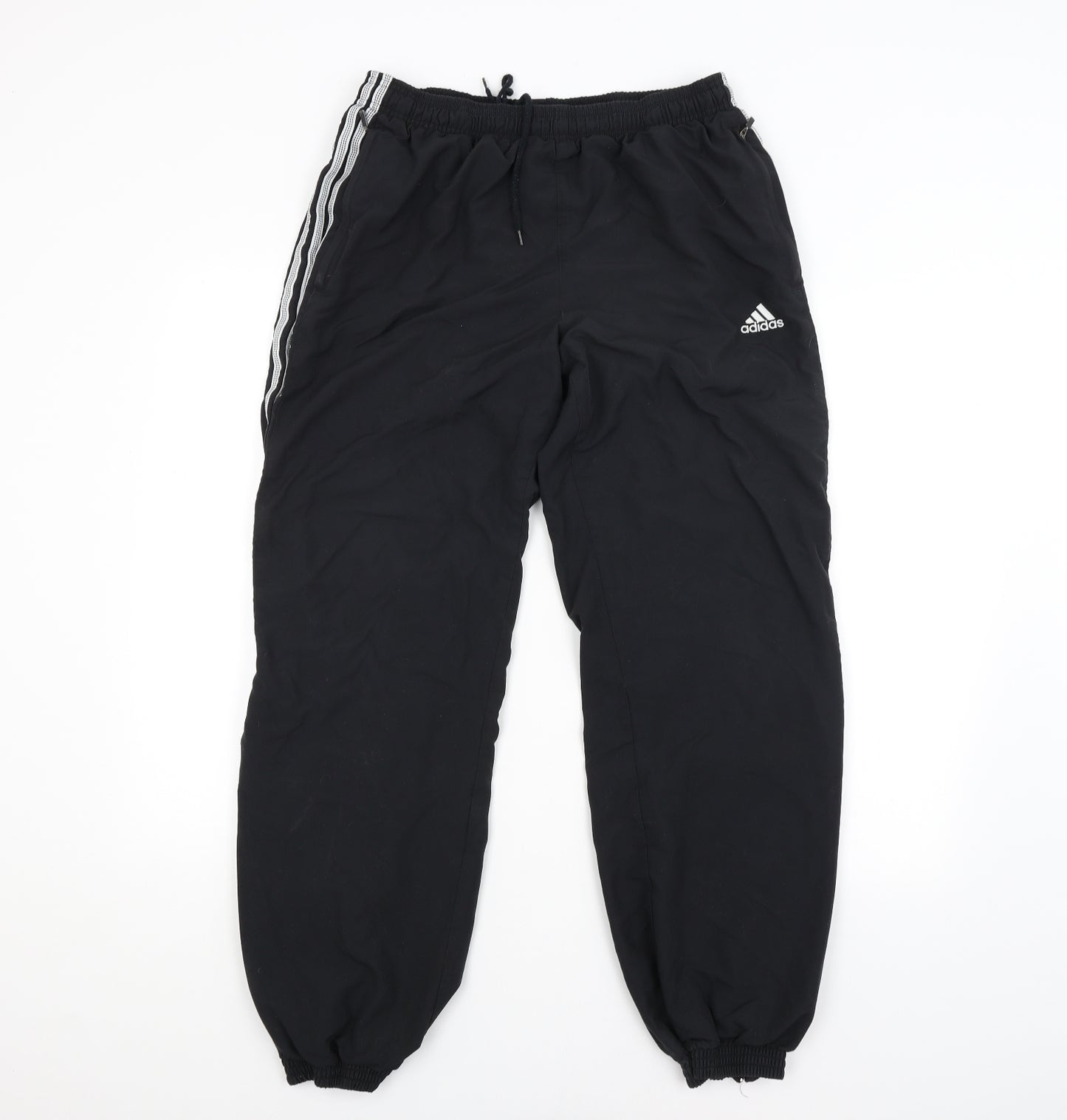 adidas Mens Black Striped  Track Pants Trousers Size M L3 in