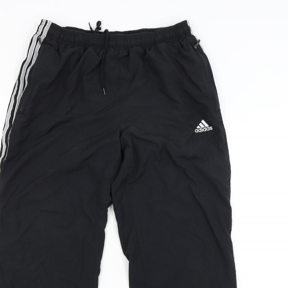 adidas Mens Black Striped  Track Pants Trousers Size M L3 in