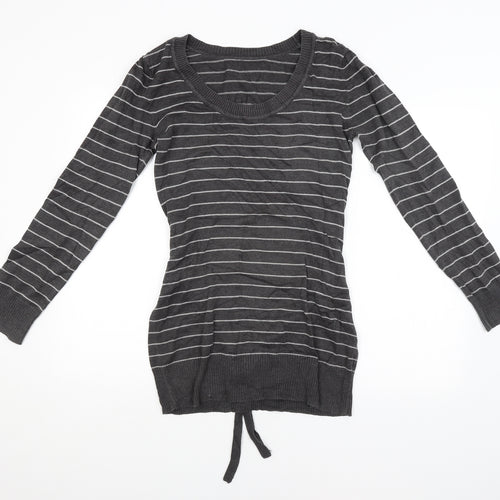 Preworn Womens Grey Striped  Pullover Jumper