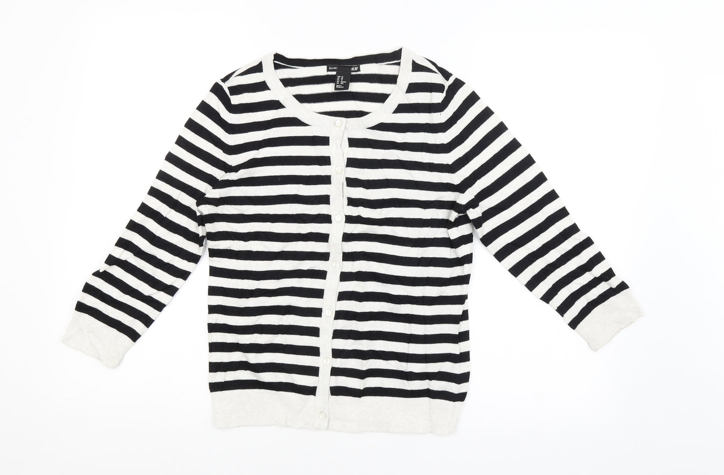 H&M Womens Multicoloured Striped  Cardigan Jumper Size XS