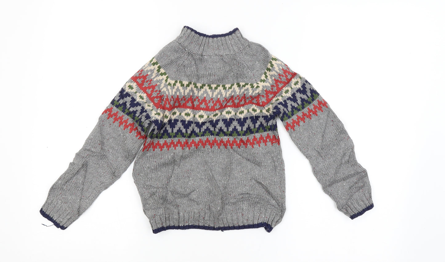 Jarvis Archer Boys Grey Argyle/Diamond  Full Zip Jumper Size 4-5 Years