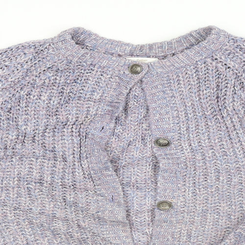 Cotton Traders Womens Purple Argyle/Diamond  Cardigan Jumper Size 14