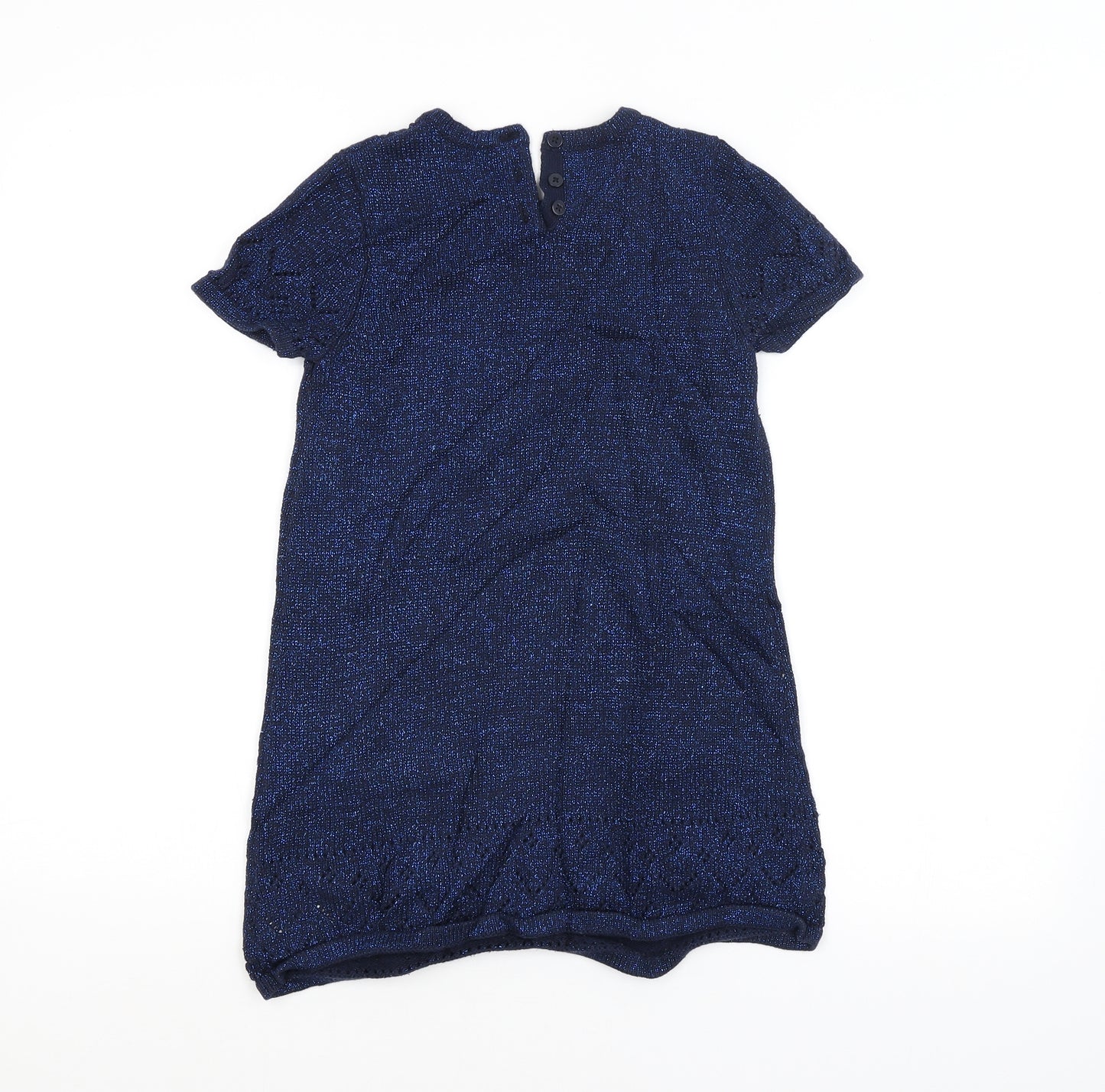 Preworn Girls Blue   Jumper Dress  Size 5-6 Years