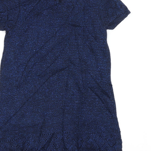 Preworn Girls Blue   Jumper Dress  Size 5-6 Years