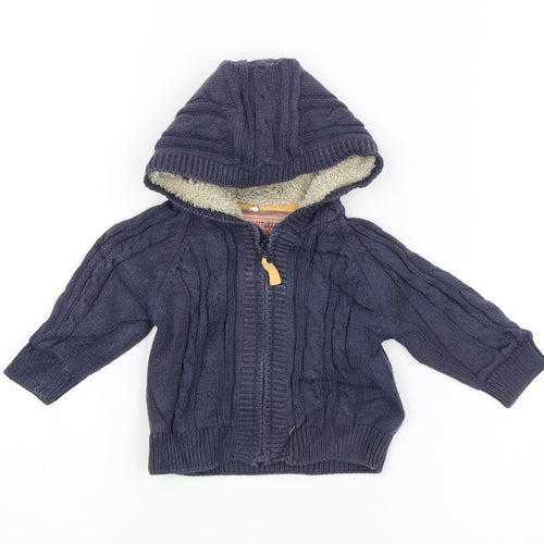 M&S Baby Blue Argyle/Diamond  Basic Coat Coat Size 0-3 Months