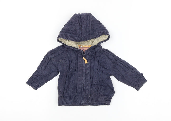 M&S Baby Blue Argyle/Diamond Basic Coat Coat Size 0-3 Months