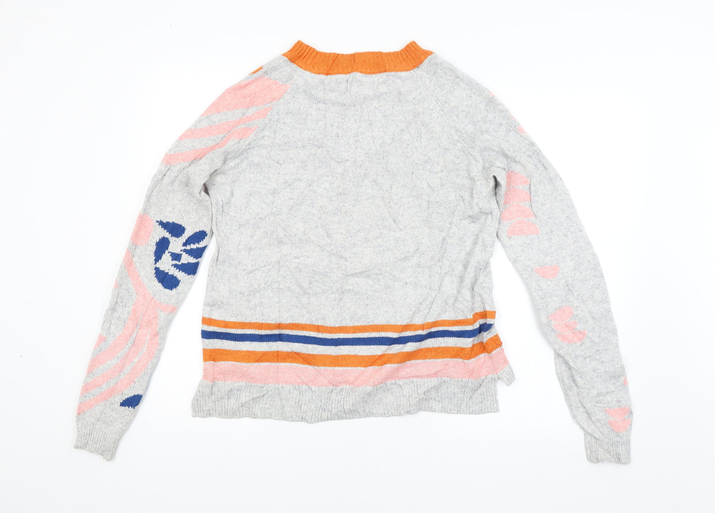 Mistral Womens Grey Striped  Pullover Jumper Size 10