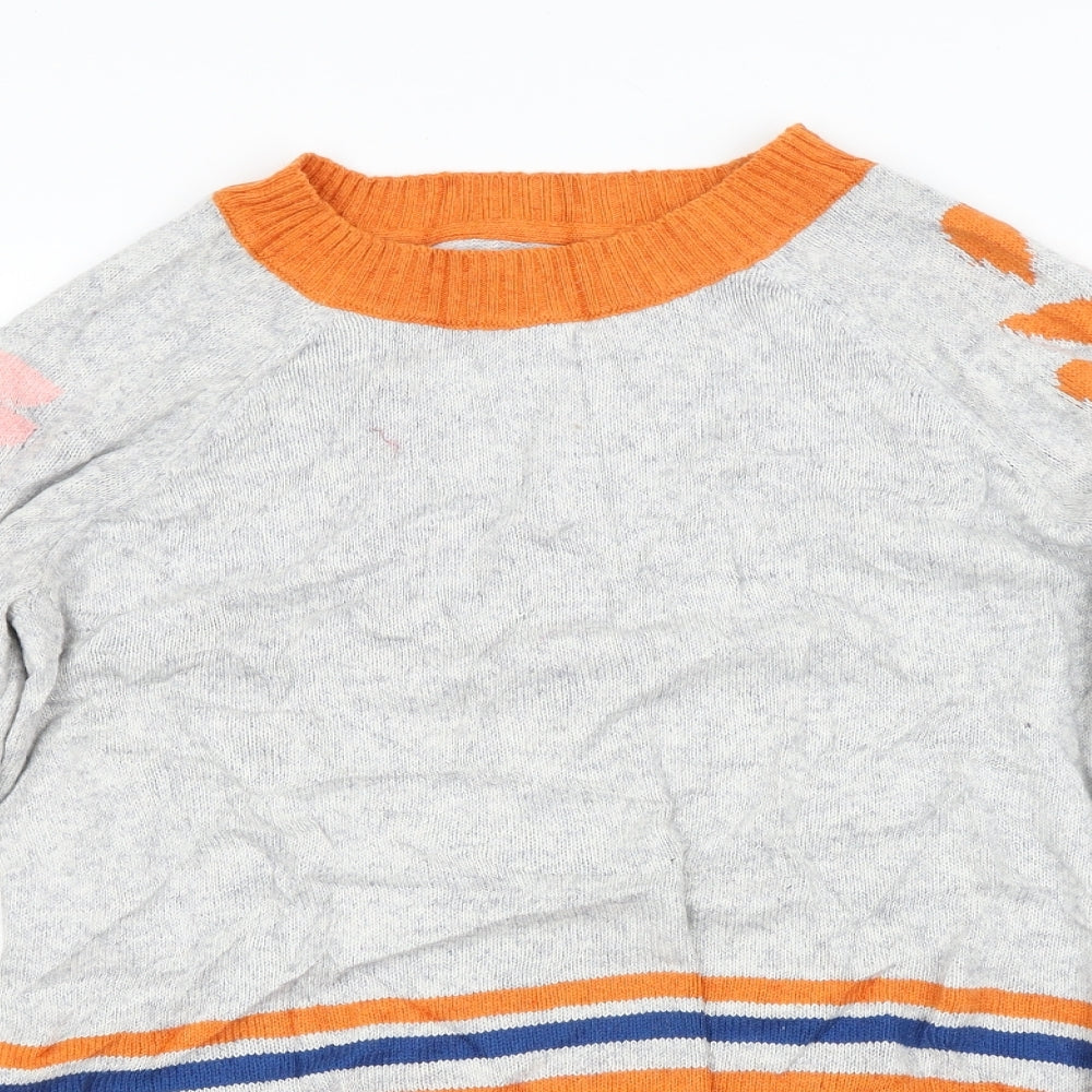 Mistral Womens Grey Striped  Pullover Jumper Size 10