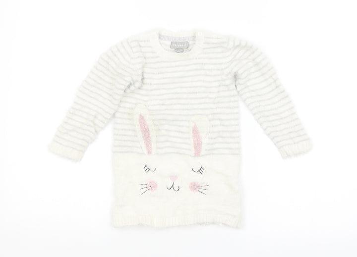Primark Baby White Striped Pullover Jumper Size 12-18 Months