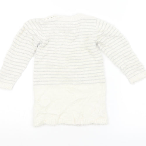 Primark Baby White Striped  Pullover Jumper Size 12-18 Months