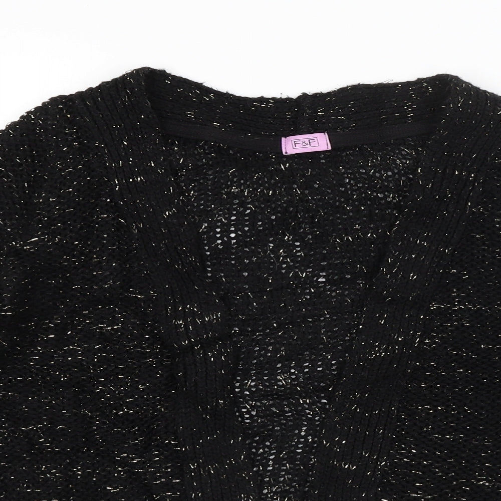 F&F Girls Black   Cardigan Jumper Size 8-9 Years
