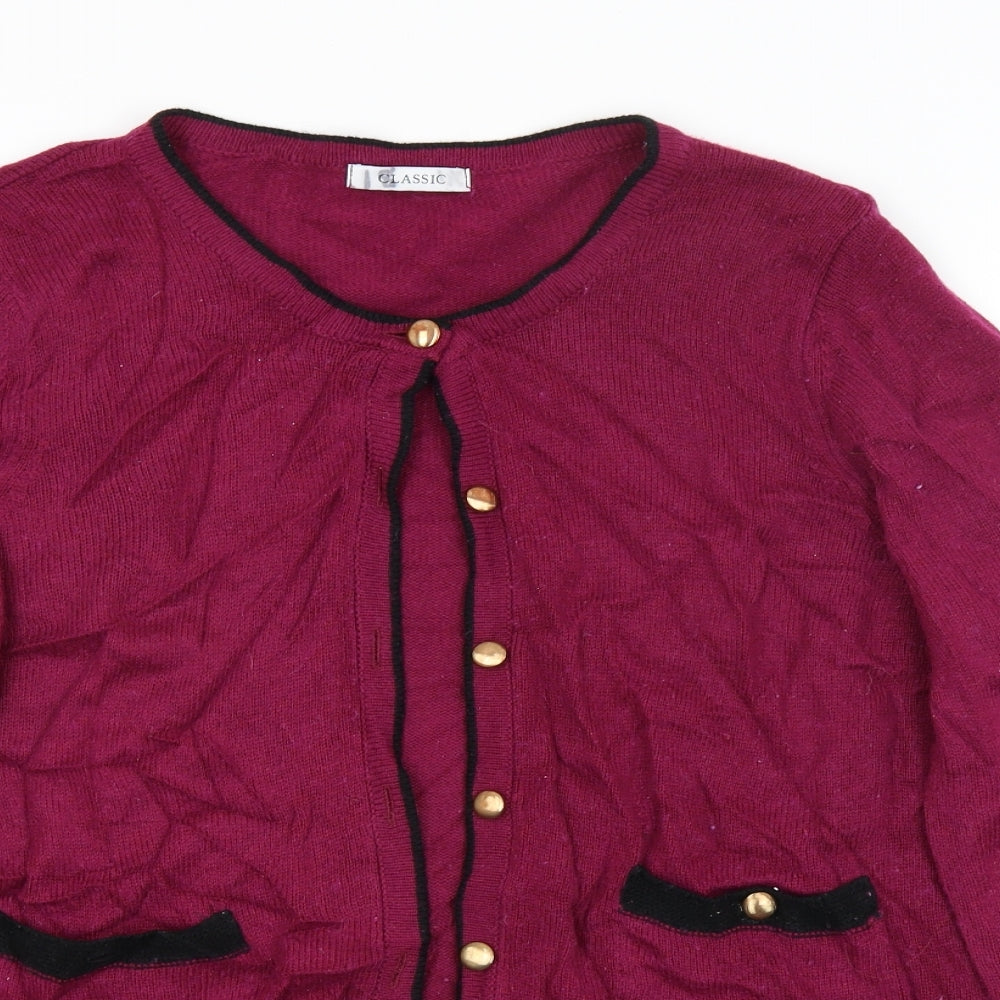 M&S Womens Purple   Cardigan Jumper Size 16