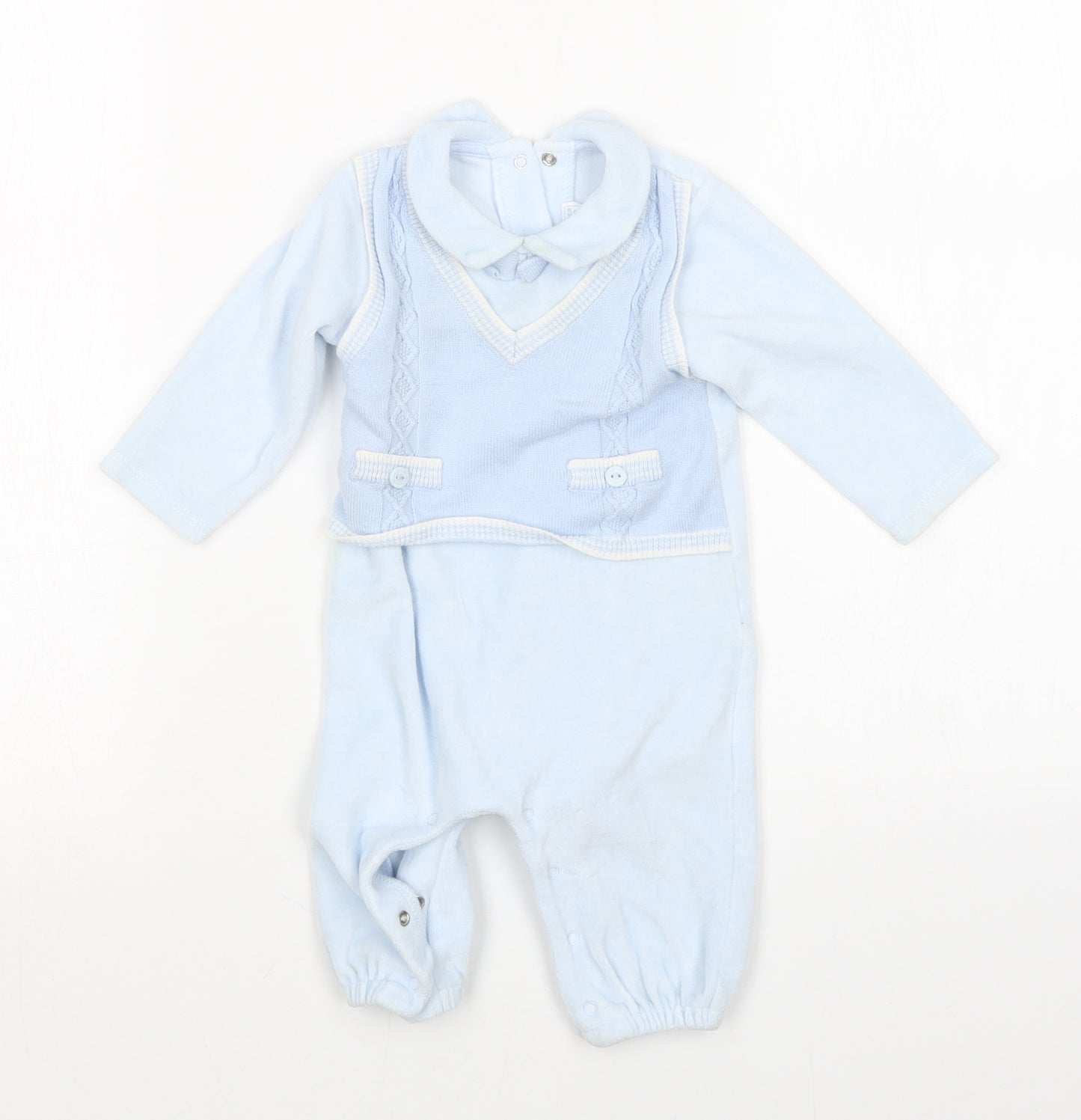 May Ral Boys Blue   Babygrow One-Piece Size 3-6 Months