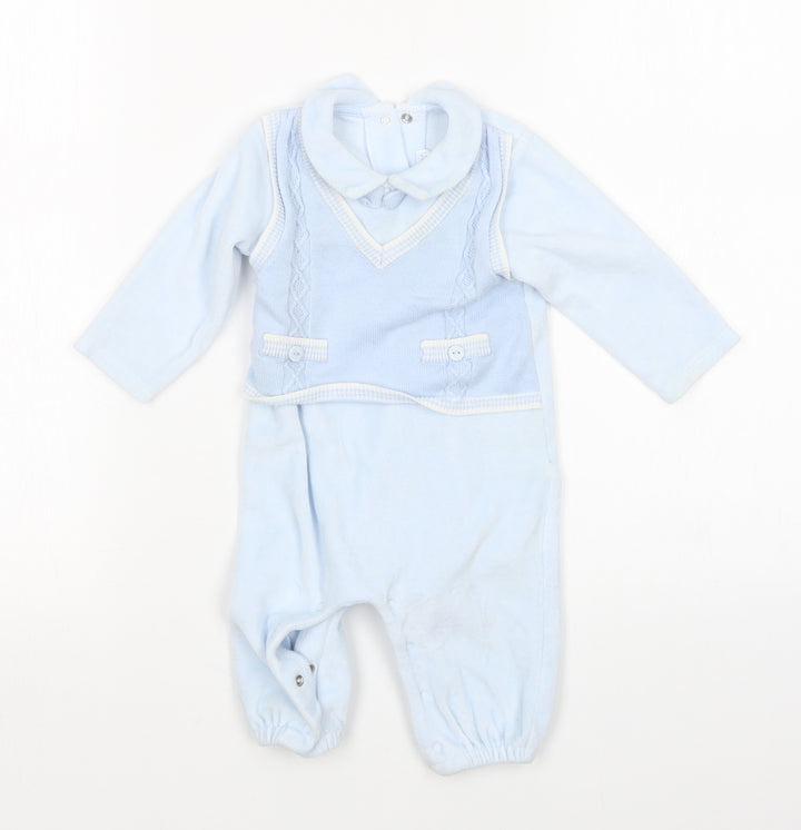 May Ral Boys Blue   Babygrow One-Piece Size 3-6 Months