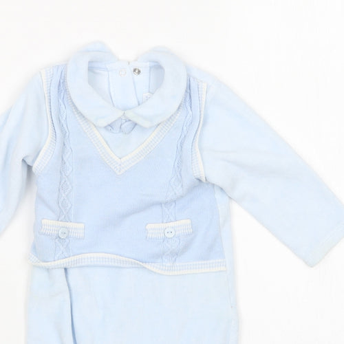 May Ral Boys Blue   Babygrow One-Piece Size 3-6 Months
