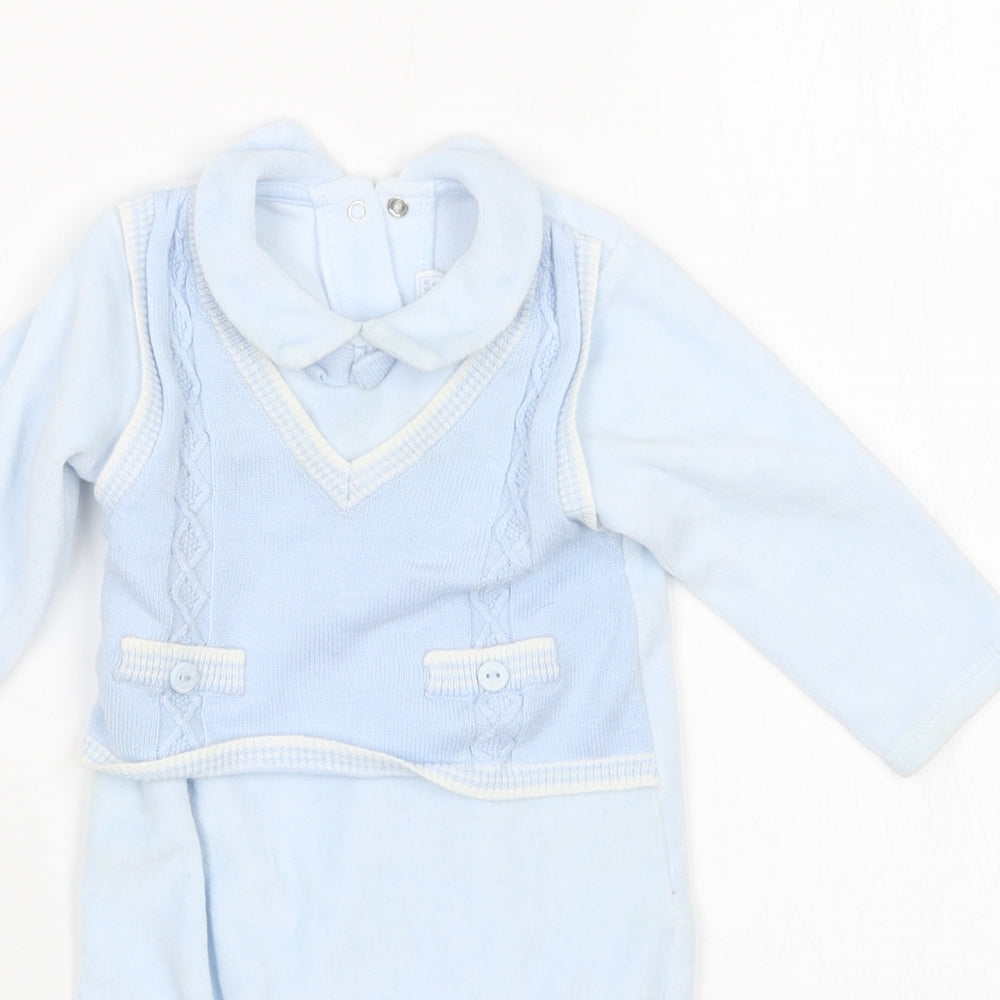 May Ral Boys Blue   Babygrow One-Piece Size 3-6 Months