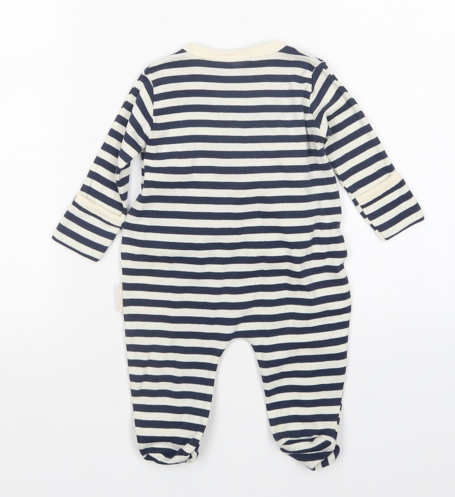 JoJo Maman Bébé Baby Multicoloured Striped  Babygrow One-Piece Size 0-3 Months