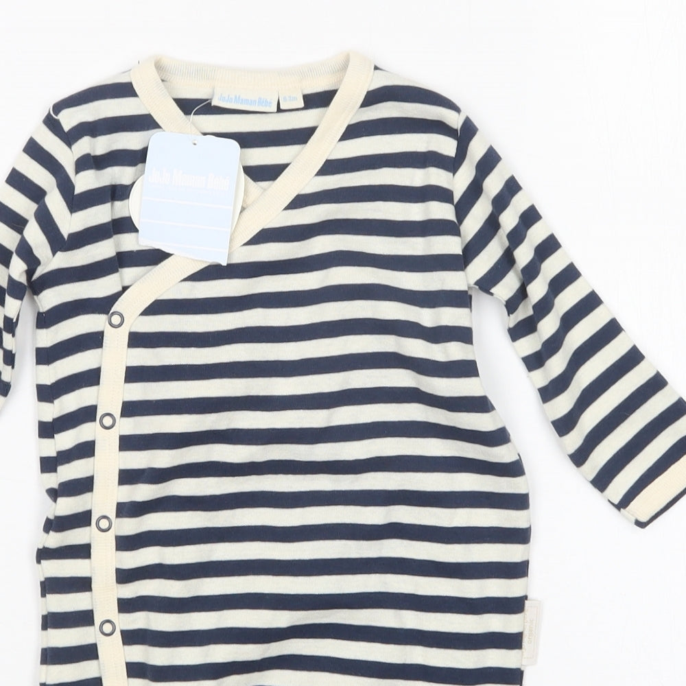 JoJo Maman Bébé Baby Multicoloured Striped  Babygrow One-Piece Size 0-3 Months
