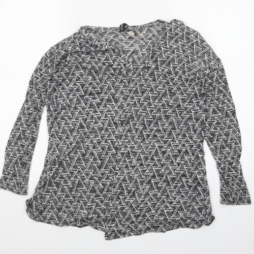 H&M Womens Multicoloured Geometric  Cardigan Jumper Size M