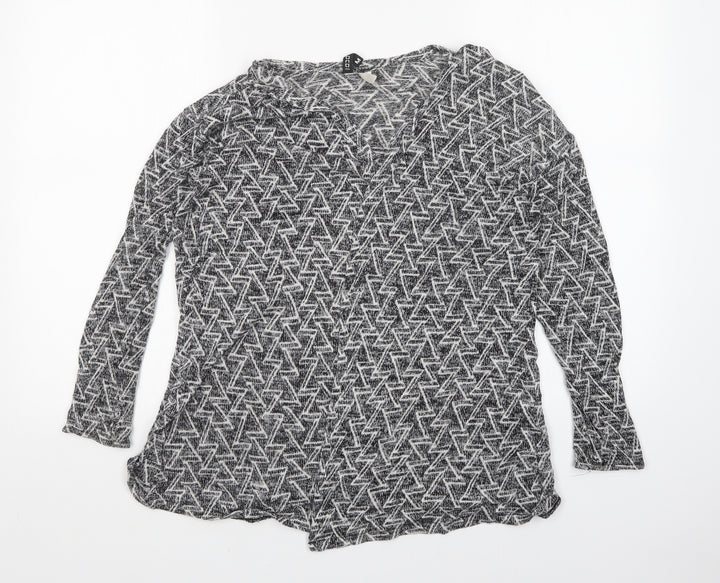 H&M Womens Multicoloured Geometric  Cardigan Jumper Size M