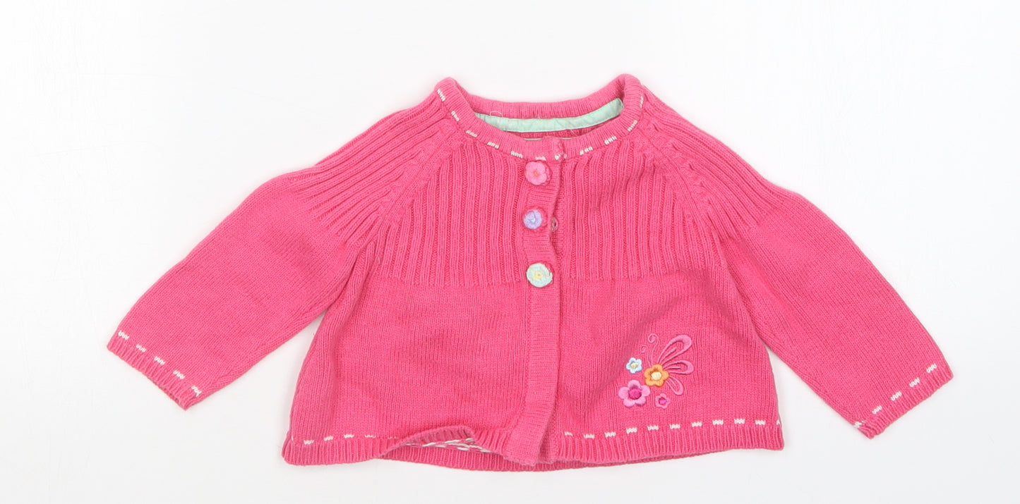 kAPPAHL Girls Pink Floral  Cardigan Jumper Size 3-6 Months