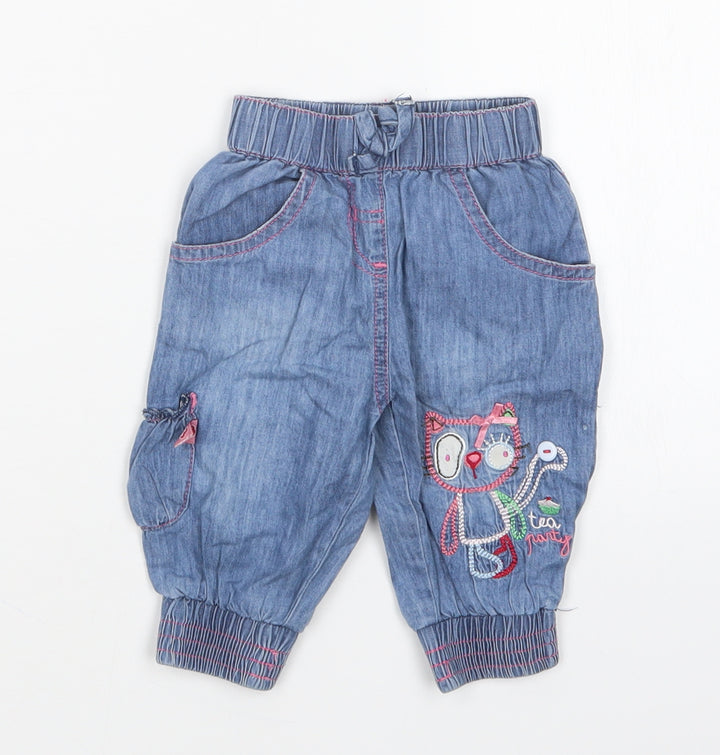 Babaluno Girls Blue Jeans Size 3-6 Months