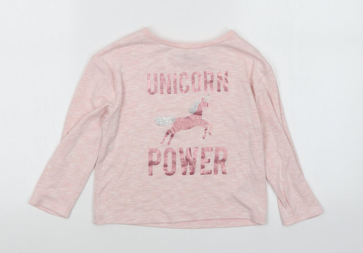 evie Girls Pink Pullover Jumper Size 5-6 Years