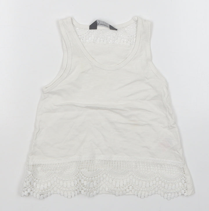 Primark Girls White   Basic Tank Size 3-4 Years
