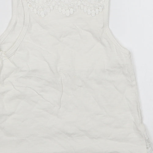 Primark Girls White   Basic Tank Size 3-4 Years