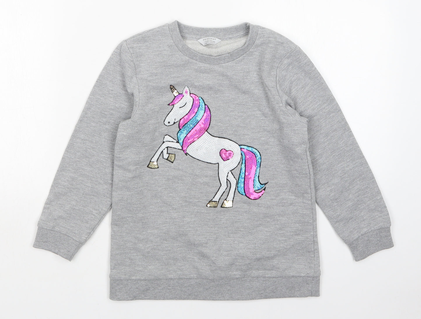 Primark Girls Grey   Pullover Sweatshirt Size 7-8 Years