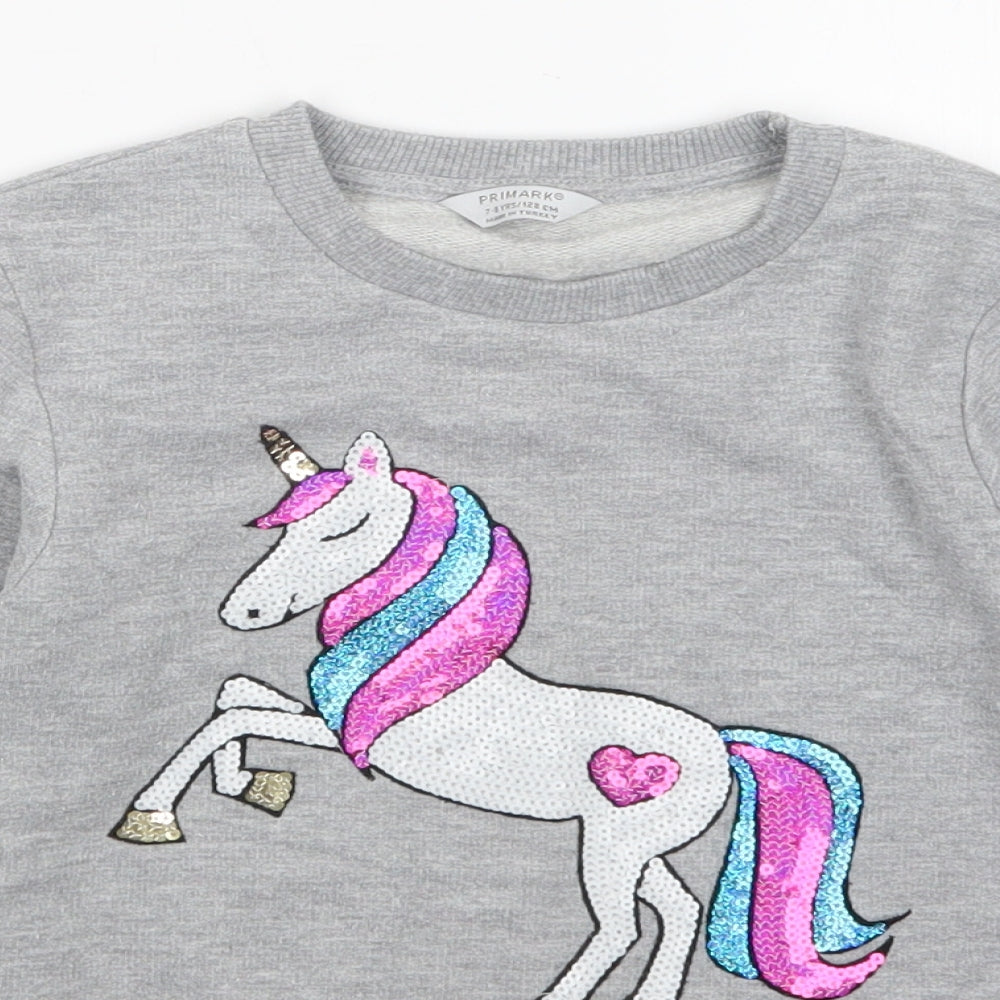 Primark Girls Grey   Pullover Sweatshirt Size 7-8 Years
