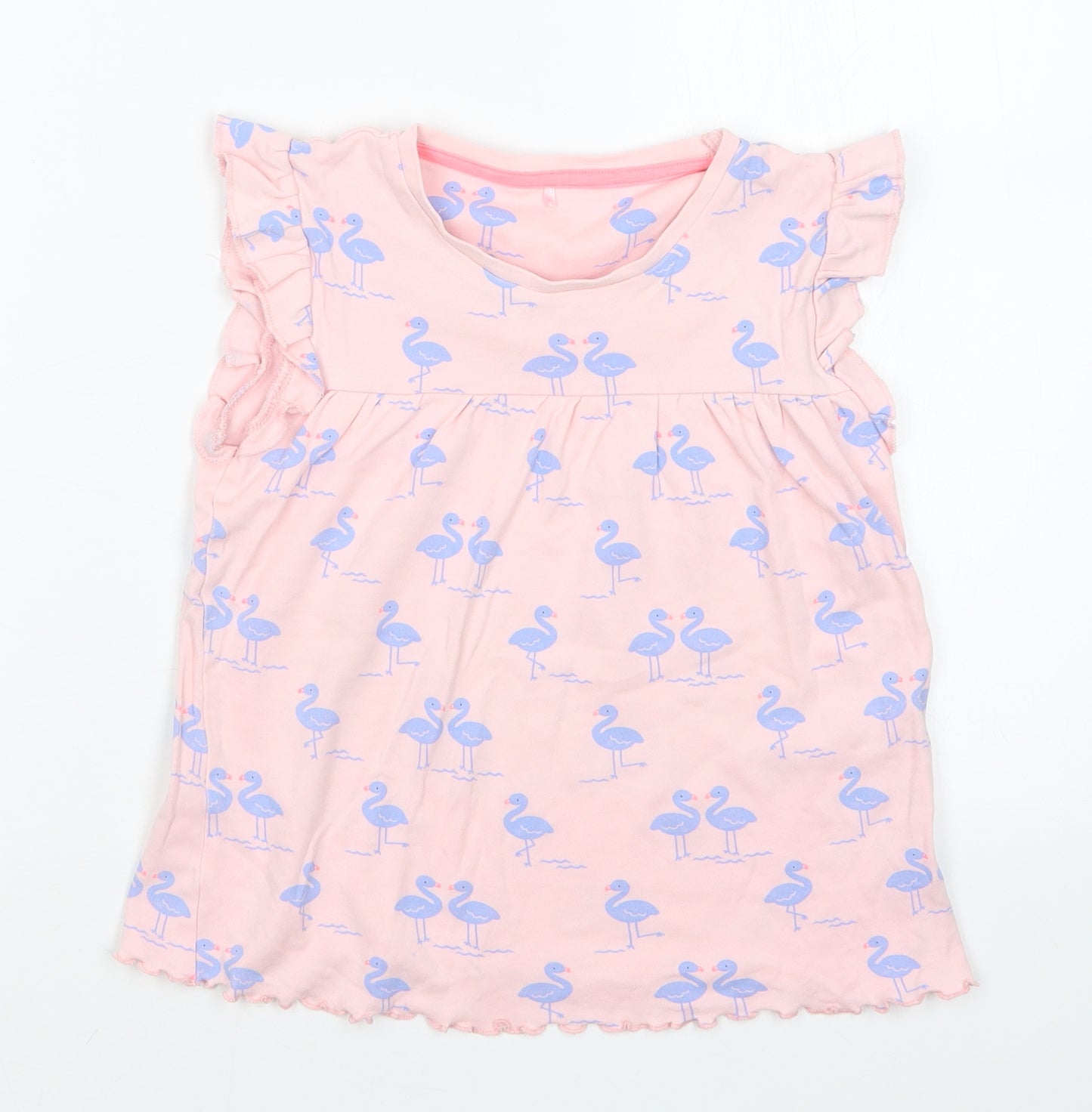 George Girls Pink Animal Print  Basic T-Shirt Size 7-8 Years