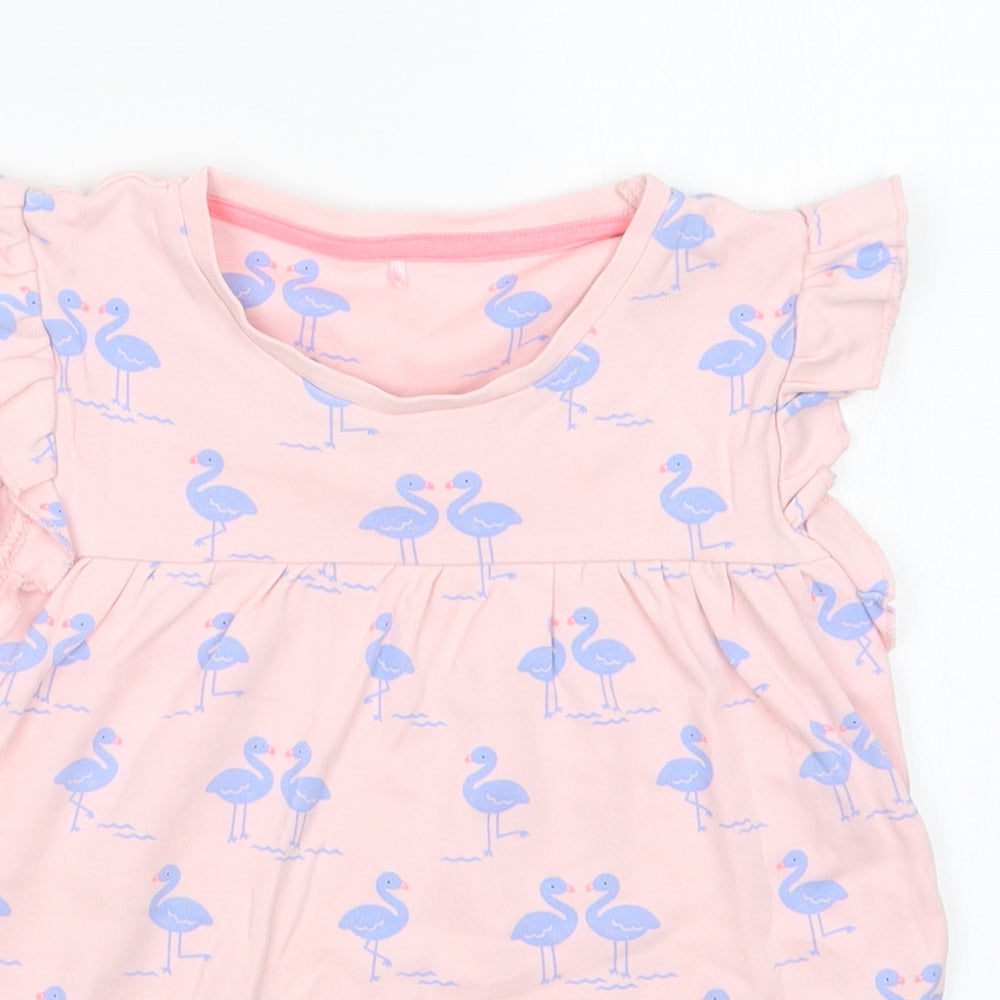George Girls Pink Animal Print  Basic T-Shirt Size 7-8 Years