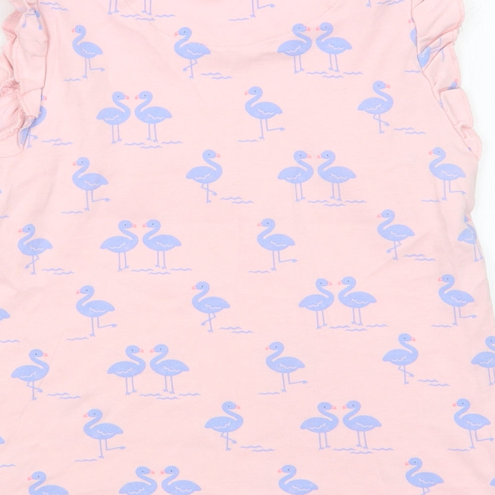George Girls Pink Animal Print  Basic T-Shirt Size 7-8 Years