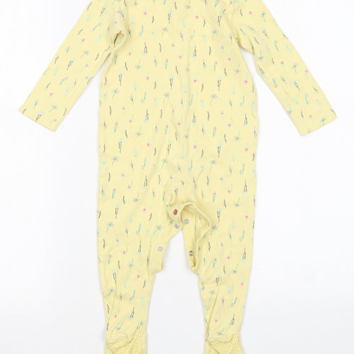 F&F Girls Yellow Floral  Babygrow One-Piece Size 12-18 Months