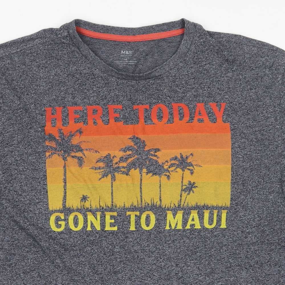 M&S Mens Grey    T-Shirt Size M