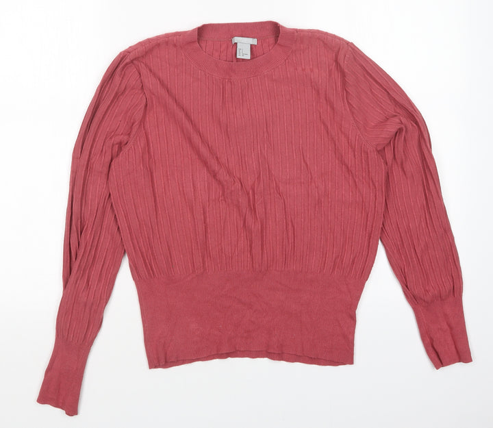 H&M Womens Pink   Pullover Jumper Size S