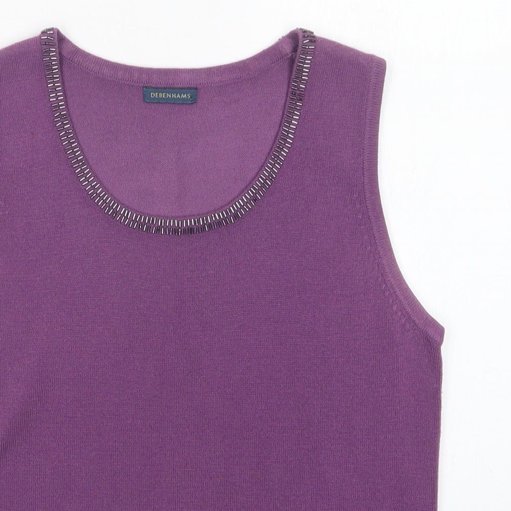 Debenhams Womens Purple   Vest Jumper Size 14