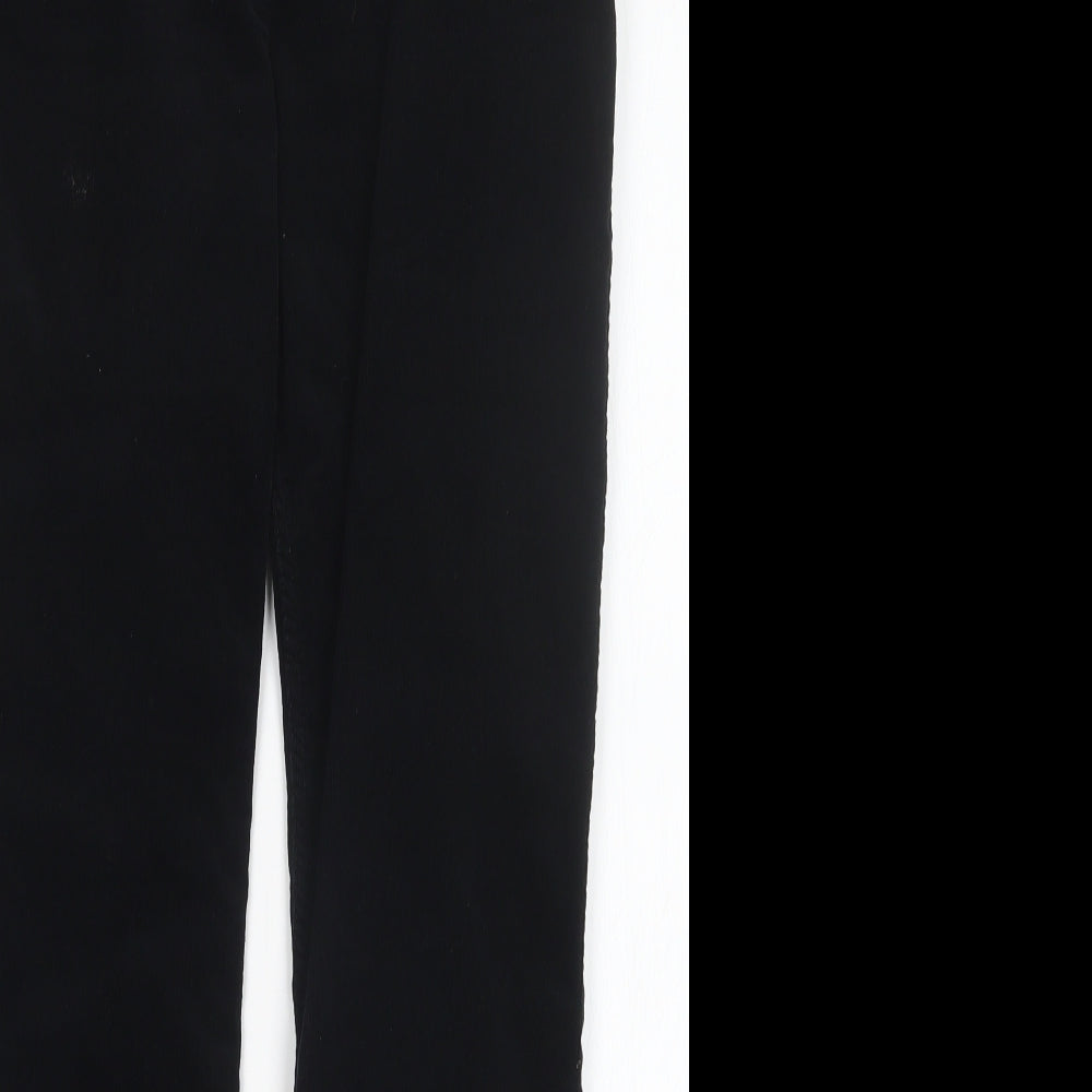 M&S Womens Black  Corduroy Straight Jeans Size 10 L29 in