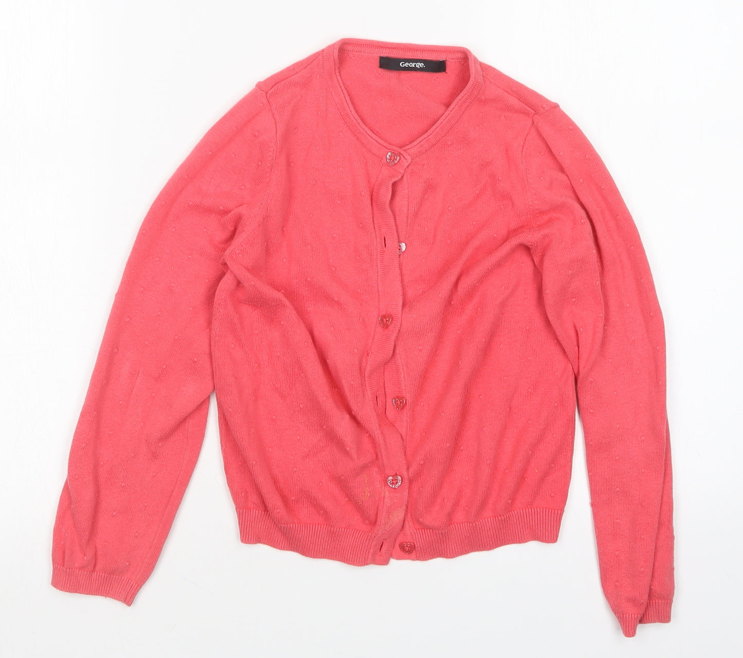 George Girls Pink   Cardigan Jumper Size 7-8 Years