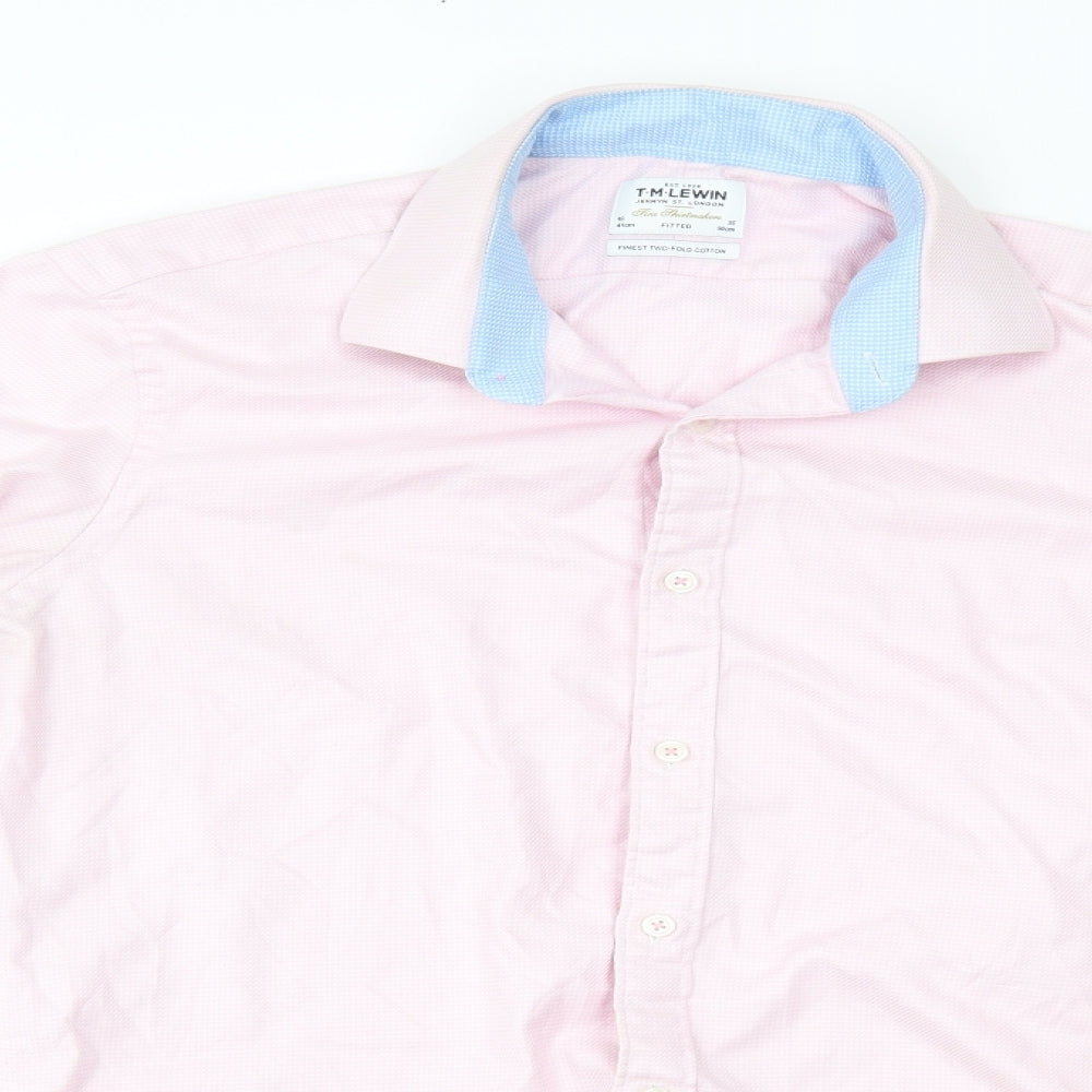 tm lewin Mens Pink    Dress Shirt Size 16