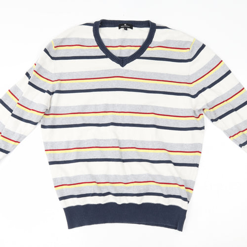 urban spirit Mens Grey Striped  Pullover Jumper Size L