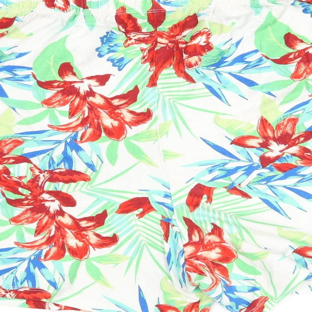 TU Womens White Floral  Sweat Shorts Size 12