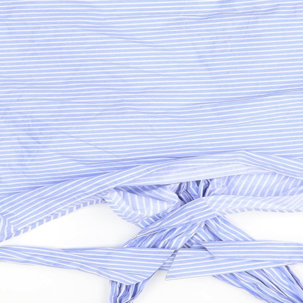 Zara Womens Blue Striped  Basic T-Shirt Size M  - long ties