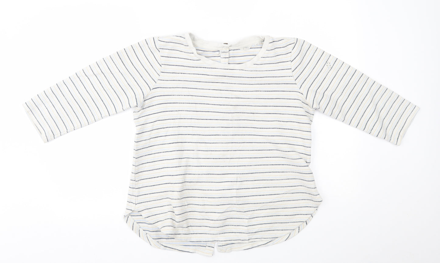 Fat Face Womens Grey Striped  Cardigan Jumper Size 10  - reverse cardigan